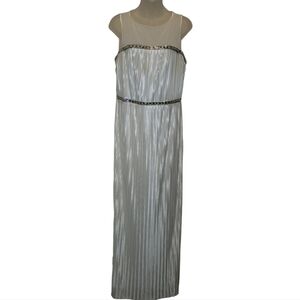 Women's White Sleeveless Embellished Gown, Sz 12